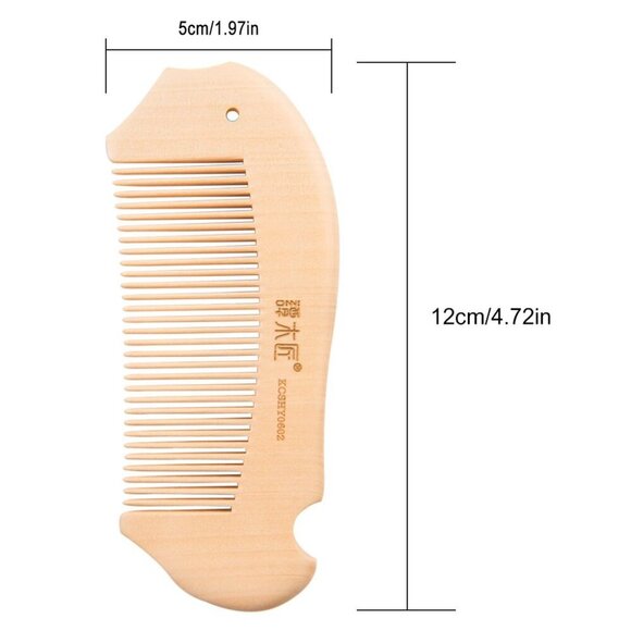 Handcrafted Wood Hair Comb Natural Small Detangler for Women Men Bridal main image 4